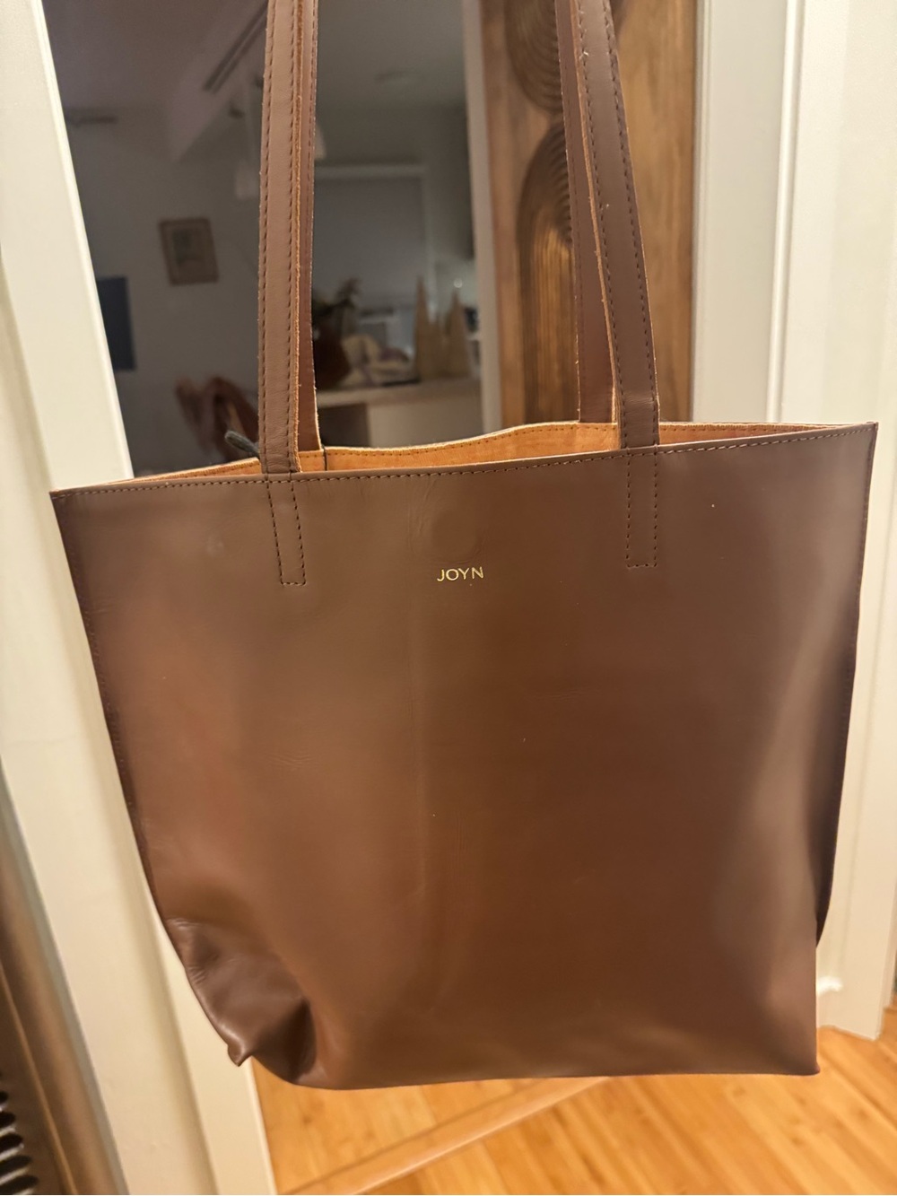 JOYN Brown Leather Tote Bag